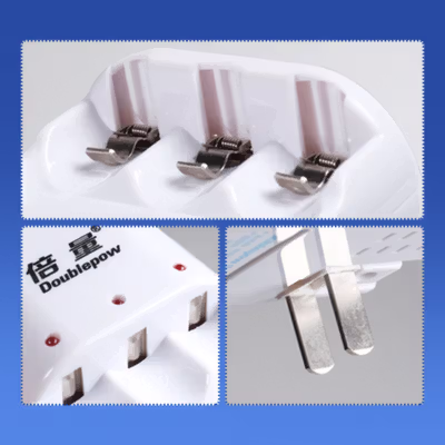 Doublepow Charger Baterai Rechargeable 3 Slot AA AAA with AAA 3 PCS - DP-B33 - White — gambar 3