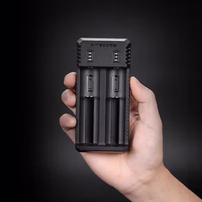 NITECORE Charger Baterai 2 Slot 18650 21700 Li-Ion IMR with LED Light - UI2 - Black — gambar 3