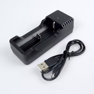 Charger Baterai 1 Slot 18650 26650 16340 14500 Li-Ion Spring Strip - NK-205 - Black — gambar 3