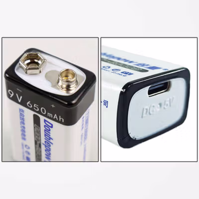 Doublepow Baterai Rechargeable 9V Li-Ion 650mAh 1 PCS - DP-9V6 - Black/Blue — gambar 3