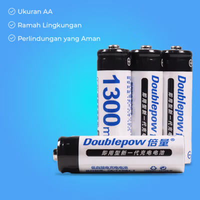 Doublepow Baterai Isi Ulang AA Ni-MH Button Top 1300mAh 1.2V 4 PCS - DP-AA780 - White — gambar 3