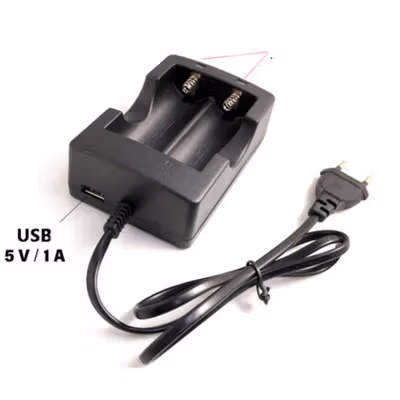 HONG DONG Charger Baterai 2 Slot 18650 26650 Li-Ion with LED - HD-999A - Black — gambar 3