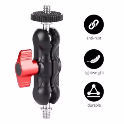 Andoer Ball Head Kamera Magic Arm Shoe Mount Adapter 1/4 Inch - H032 - Black — gambar 3