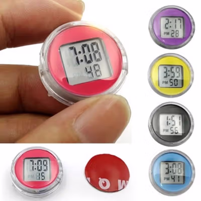 AOZBZ Dekorasi Motor Jam Mini Digital Watch Clock Waterproof IP64 - 118i - Mix Color — gambar 3