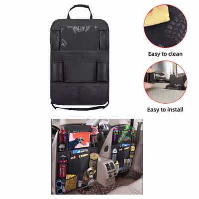 KzeR Tas Gantung Kursi Belakang Mobil Car Backseat Organizer 42x60cm - Kz031 - Black — gambar 3