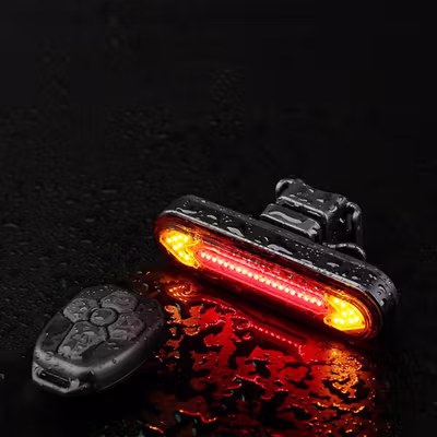 Machfally Lampu Belakang Sepeda COB LED Bike 500mAh with Remote - BK600 - Black — gambar 3