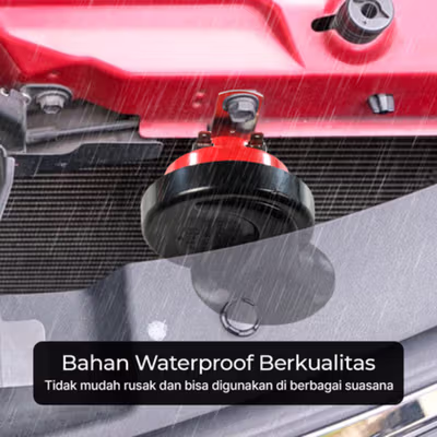 OTOHEROES Type R Klakson Keong Mobil Air Horn 12V 60dB 2 PCS - 60B - Black/Red — gambar 3