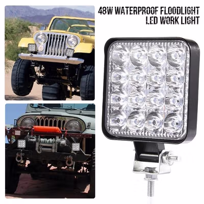 TaffLED Lampu Sorot Tembak Mobil LED Floodlight Cool White IP68 48W - D841 - Black — gambar 3