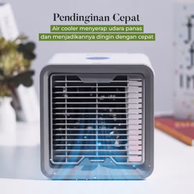 Taffware HUMI Arctic Air Cooler Mini Fan AC LED Kipas Penyejuk 550ml - AA-MC4 - White — gambar 3
