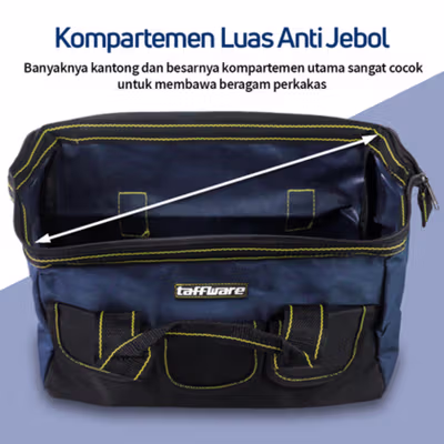 Taffware Tas Perkakas Storage Tool Bag Waterproof Wear Resistant 13 Inch - A03403 - Blue — gambar 3