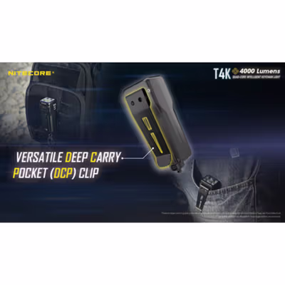 NITECORE Senter LED CREE XP-L2 V6 Rechargeable 4000 Lumens - T4K - Black — gambar 3