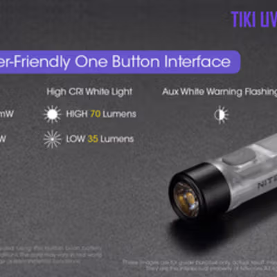 NITECORE Senter UV Ultraviolet Mini IP66 130mAh 365nm 70 Lumens 1000mW - TIKI UV - Transparent — gambar 3