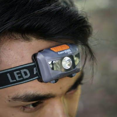 TaffLED Senter Kepala Headlamp LED Flashlight White and Red Waterproof - W30 - Gray — gambar 3