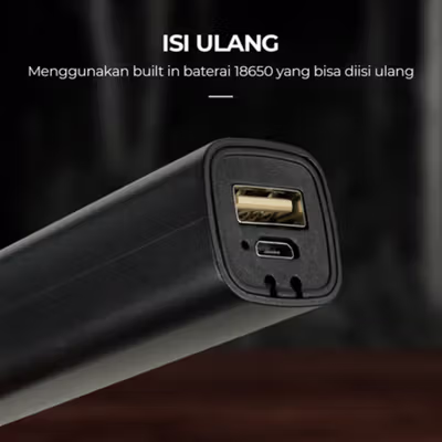 TaffLED Senter LED Q4 Rechargerable Waterproof IPX6 800 Lumens - HT601 - Black — gambar 3