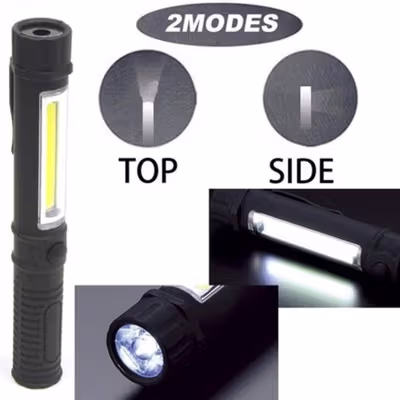 TaffLED Senter LED COB Flashlight Magnetic 250 Lumens - BC12 - Black — gambar 3