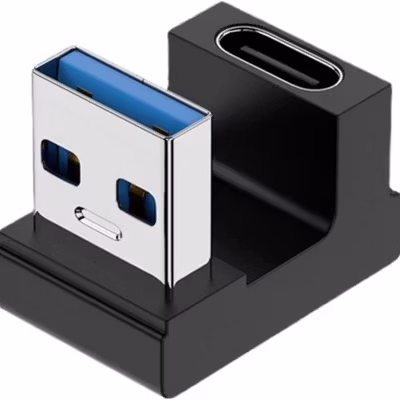 RONDAFUL OTG USB 3.0 to Type C Female High Speed Adapter U Shape - RF31 - Black — gambar 3