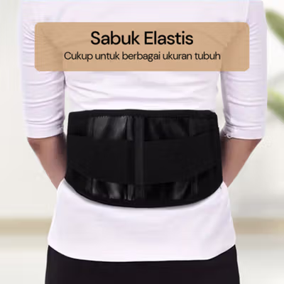 TaffOmicron Alat Terapi Pinggang Magnetic Tourmaline Nylon Size L - Black — gambar 3