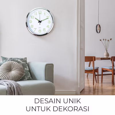Ainivia Jam Dinding Quartz Creative Design Model Luminous 30cm - MM61WC - White — gambar 3