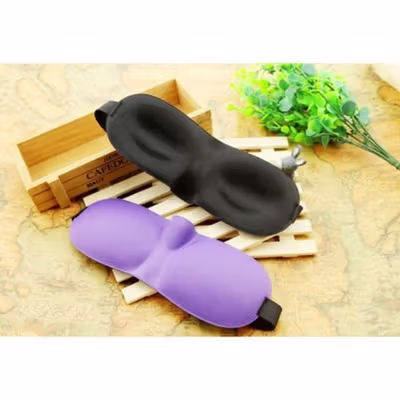 Rhodey Sleeping Mask 3D Eye Mask Tidur Anti Cahaya Penutup Mata Nyaman - LB03 - Black — gambar 3