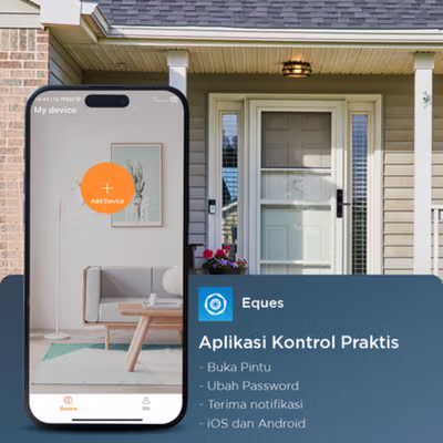 ALOY-X Smart Door Lock Tuya App Fingerprint Password Digital Display - A4 - Black — gambar 3