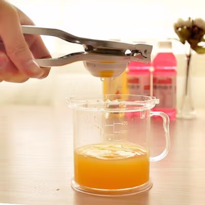 Jinmeiqi Alat Peras Jeruk Lemon Squeezer Pressed Clip Stainless Steel - JQ005 - Silver — gambar 3