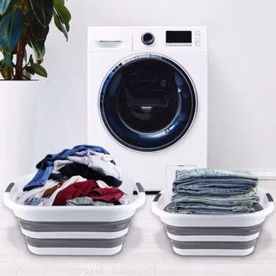 MIHOME Ember Lipat Baskom Laundry Bucket Collapsible 40L - FB4610 - Gray — gambar 3