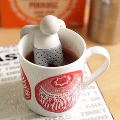 Mr. Tea Saringan Teh Tea Filter Infuser Strainer Chilling Man - MR03 - Gray — gambar 3