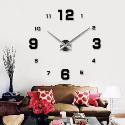 TaffHOME Jam Dinding Besar DIY Giant Wall Clock 90-100cm - DIY-102 - Black — gambar 3