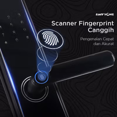TaffHOME Smart Door Lock Fingerprint Password Card RFID Alarm - XR24 - Black — gambar 3