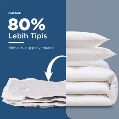 TaffPACK Kantong Plastik Vakum Pakaian Multisize 12 PCS Hand Pump - WH021 - White — gambar 3
