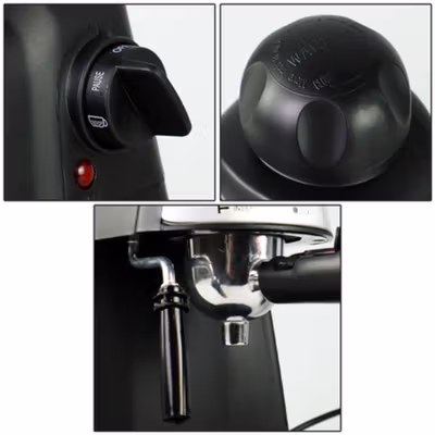 Vanmalone Mesin Kopi Espresso Coffee Maker Frothing 800W 240ml - CM6810 - Black — gambar 3