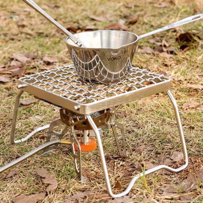 Dikecloud Jaring Panggangan Lipat Foldable Grill Net Stainless Steel - DK13 - Silver — gambar 3