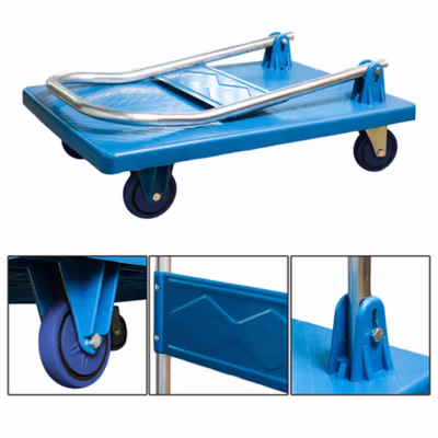 DLPO Troli Barang Lipat Trolley Folding Cart Portable 47x69cm 150kg - DP303 - Blue — gambar 3