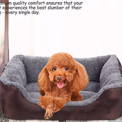 Kasur Tempat Tidur Anjing Kucing Soft Warm Dog Cat Bed Size M - Gray — gambar 3