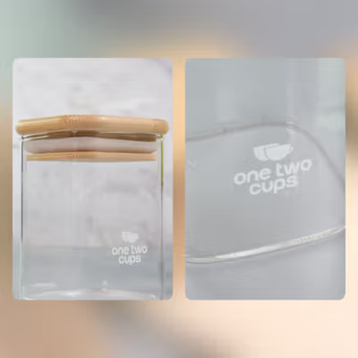 One Two Cups Toples Kaca Penyimpanan Makanan Kedap Udara Storage Jar 230ml - HC1019 - Transparent — gambar 3