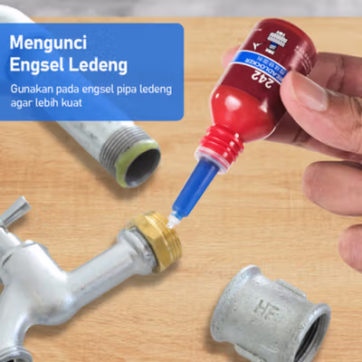 TaffGUARD Lem Baut Multifungsi Blue Threadlocker Anaerobic Glue 10ml - 242 - No Color — gambar 3