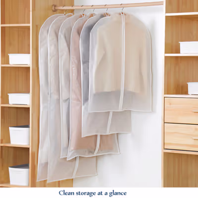 TaffHOME Cover Pakaian Anti Debu Dustproof Cloth Organizer PEVA 1 PCS 60x120cm - PE2 - Transparent — gambar 3