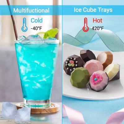 TaffHOME Cetakan Es Batu Silikon Berlian 4 Grid Ice Cube Mold - A1871 - Black — gambar 3