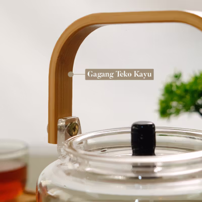 CHAPIN Teko Teh Pitcher Chinese Teapot Glass Tahan Panas Api 1.1L - BR-8423 - Transparent — gambar 3