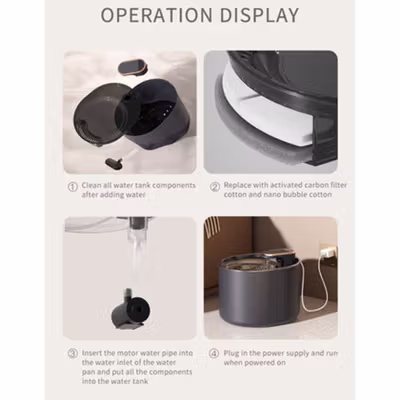 CPS Water Dispenser Fountain Tempat Minum Anjing Kucing 3L - 2118 - Navy Blue — gambar 3