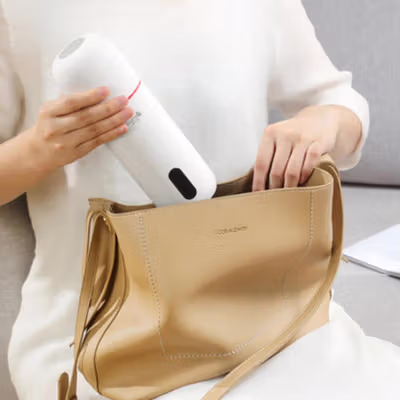 Deerma Botol Teko Elektrik Pintar Portable Water Bottle 300W 350ml - DEM-DR035S - White — gambar 3