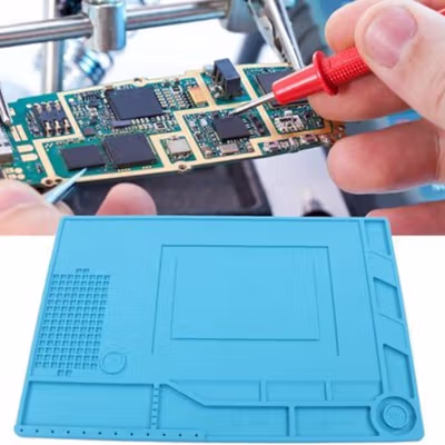 ESD Alas Matras Solder Silikon Soldering Mat Heat Resistant 389x269mm - S-150 - Light Blue — gambar 3