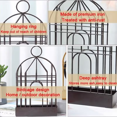 Gota Tempat Obat Nyamuk Bakar Bird Cage Mosquito Coil Holder Fireproof - TK01 - Black — gambar 3