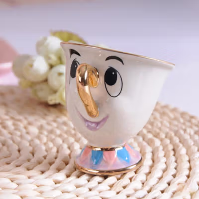 Kato Kogei Set Teko Cangkir Keramik Kopi Teh 1 Teapot 1 Cup Mrs Potts - LFGBEEC - White — gambar 3
