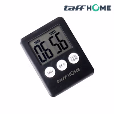 TaffHOME Timer Masak Dapur Digital Mini Magnetic Kitchen Countdown - 704AAB - Black — gambar 3