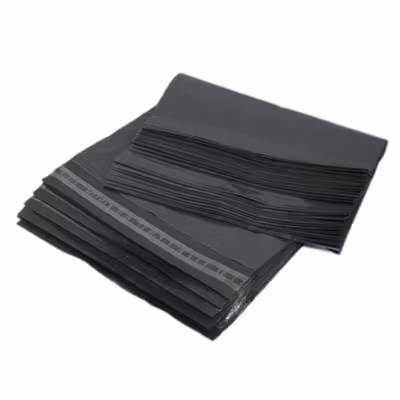 TaffPACK Kantong Amplop Plastik Packing Polybag Recycle 100 PCS 17x30cm - Black — gambar 3