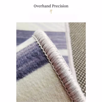 AARDMAN Karpet Lantai Abstrak Permadani Bulu Lembut Abstract Carpet 50x80cm - BQ001 - White/Blue — gambar 3