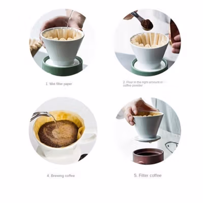 Ars Kertas Saringan Kopi Wave Filter Paper V60 110mm 8-12 Cups 100 PCS - AS110m - White — gambar 3