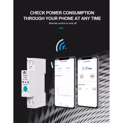 Taffware MCB Smart Circuit Breaker Switch WiFi Tuya 1P 63A 300V - 1P-J-63 - White — gambar 3