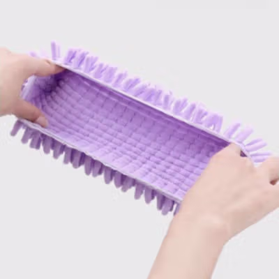 Chenille Kain Pel Microfiber Sarung Kaki Cendol Floor Cleaning Slipper - CN706 - Purple — gambar 3